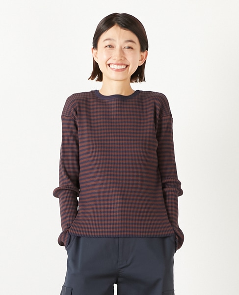 【ワイドリブラウンドネック2WAYカーディガン】 詳細画像 ブラウン系その他 1