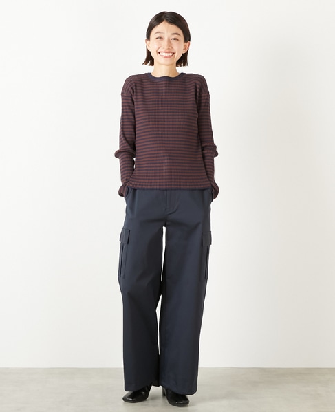 【ワイドリブラウンドネック2WAYカーディガン】 詳細画像 ブラウン系その他 2