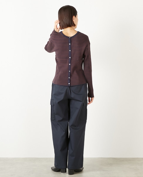 【ワイドリブラウンドネック2WAYカーディガン】 詳細画像 ブラウン系その他 5