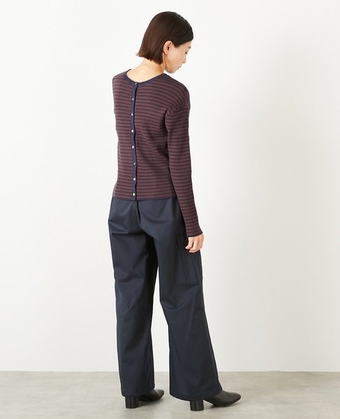 【ワイドリブラウンドネック2WAYカーディガン】 詳細画像 ブラウン系その他 6