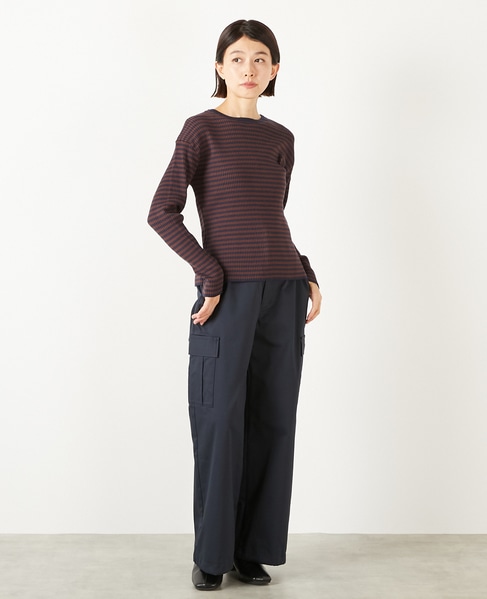 【ワイドリブラウンドネック2WAYカーディガン】 詳細画像 ブラウン系その他 7