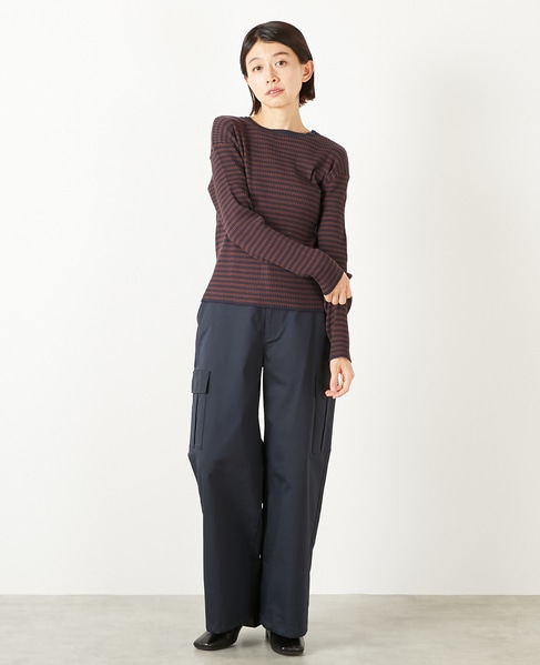 【ワイドリブラウンドネック2WAYカーディガン】 詳細画像 ブラウン系その他 8