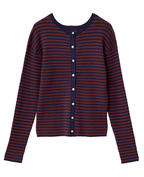 【ワイドリブラウンドネック2WAYカーディガン】 詳細画像 ブラウン系その他 9