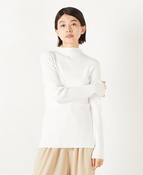 【ワイドリブボトルネックプルオーバー】 詳細画像 オフホワイト 1