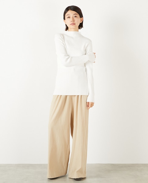 【ワイドリブボトルネックプルオーバー】 詳細画像 オフホワイト 2