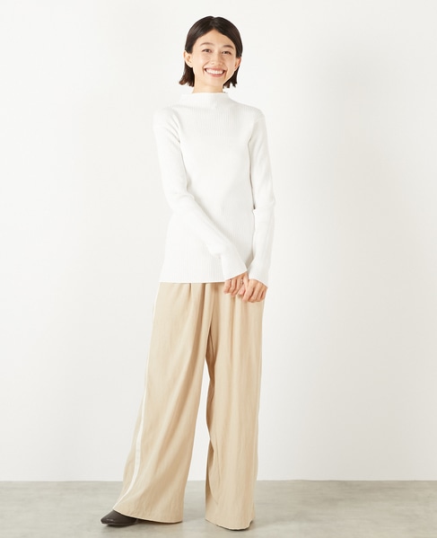 【ワイドリブボトルネックプルオーバー】 詳細画像 オフホワイト 8