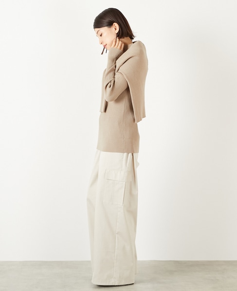 【ワイドリブボトルネックプルオーバー】 詳細画像 ベージュ 3