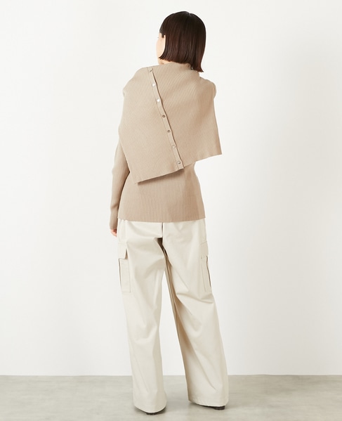 【ワイドリブボトルネックプルオーバー】 詳細画像 ベージュ 5