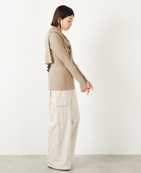 【ワイドリブボトルネックプルオーバー】 詳細画像 ベージュ 6