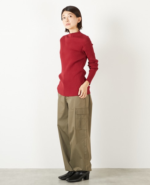 【ワイドリブボトルネックプルオーバー】 詳細画像 レッド 3