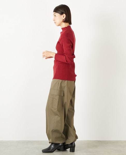 【ワイドリブボトルネックプルオーバー】 詳細画像 レッド 4