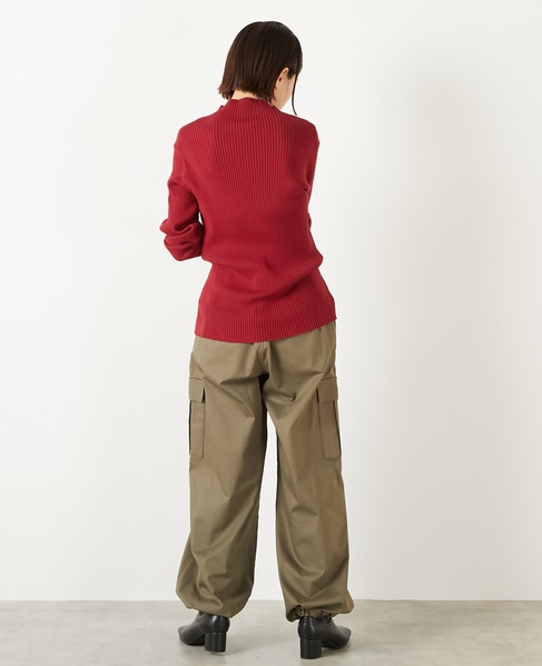 【ワイドリブボトルネックプルオーバー】 詳細画像 レッド 5