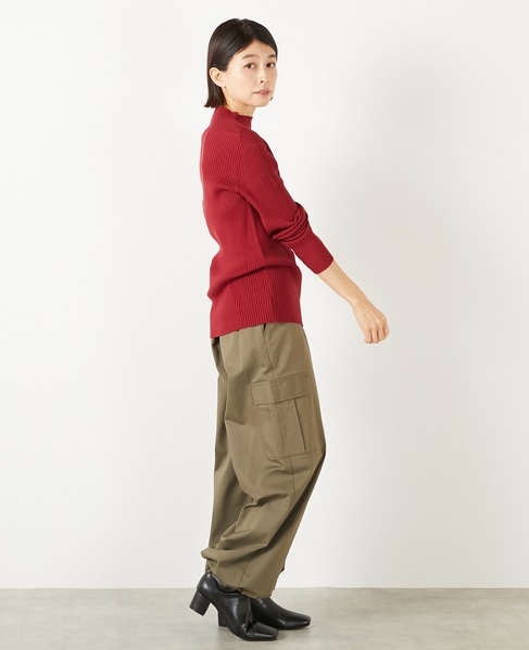【ワイドリブボトルネックプルオーバー】 詳細画像 レッド 6