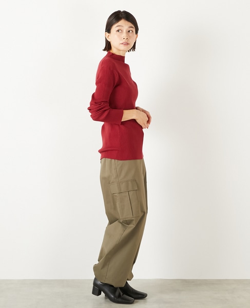 【ワイドリブボトルネックプルオーバー】 詳細画像 レッド 7