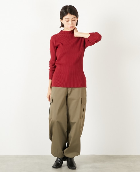 【ワイドリブボトルネックプルオーバー】 詳細画像 レッド 8