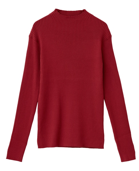 【ワイドリブボトルネックプルオーバー】 詳細画像 レッド 9