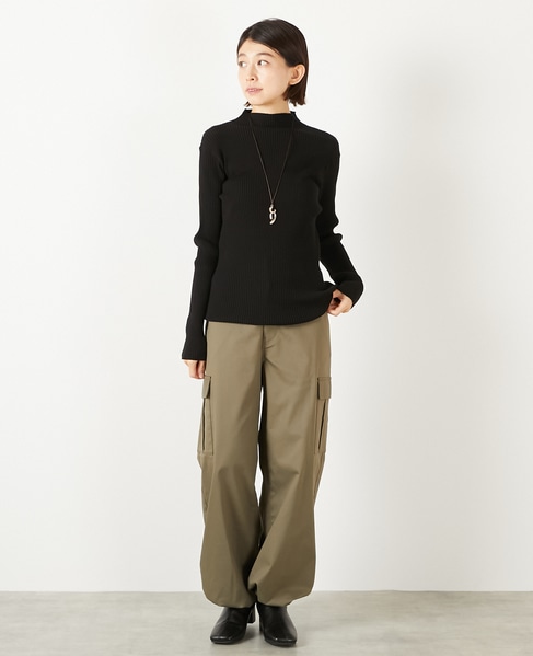 【ワイドリブボトルネックプルオーバー】 詳細画像 ブラック 2