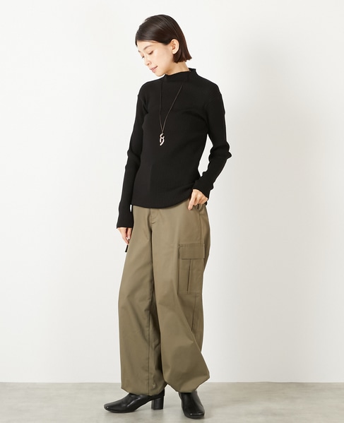 【ワイドリブボトルネックプルオーバー】 詳細画像 ブラック 3