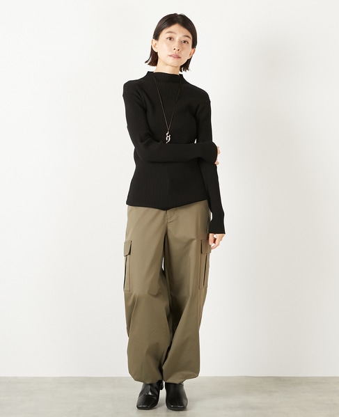 【ワイドリブボトルネックプルオーバー】 詳細画像 ブラック 7