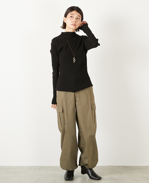 【ワイドリブボトルネックプルオーバー】 詳細画像 ブラック 8