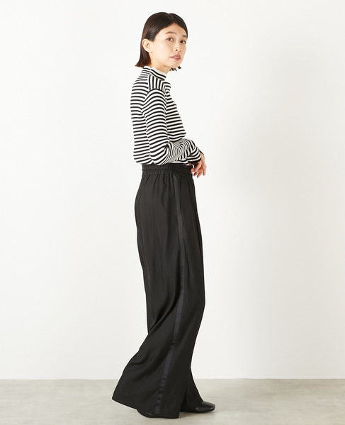 【ワイドリブボトルネックプルオーバー】 詳細画像 ホワイト×ブラック 7