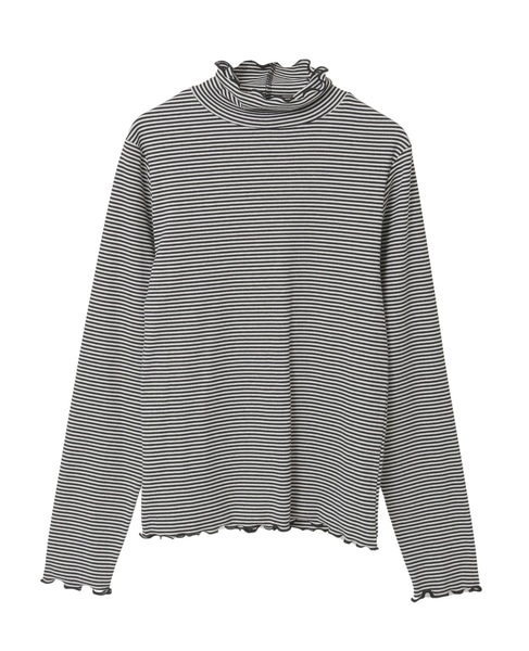 【スパンテレコタートルネック】 詳細画像 ホワイト×ブラック 10