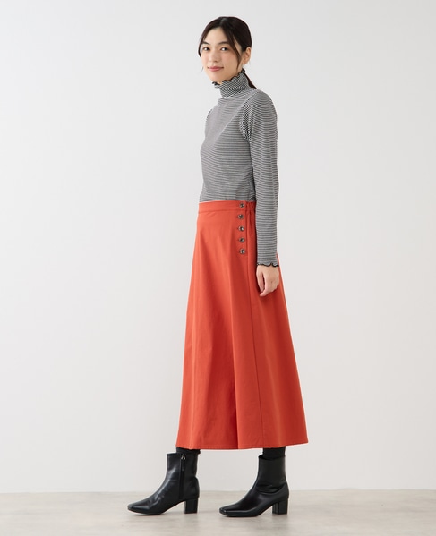 【スパンテレコタートルネック】 詳細画像 ホワイト×ブラック 4