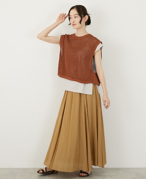 テープヤーン2WAYビスチェ 詳細画像 キャメル 4