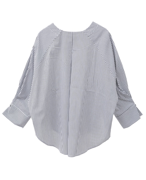 スキッパーブラウス 詳細画像 ホワイト×ブラック 2