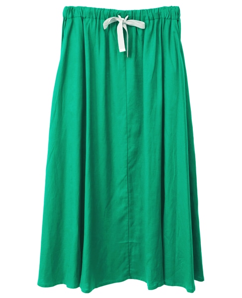 【LOURMARIN】カラーリネンフレアースカート 詳細画像 グリーン 7