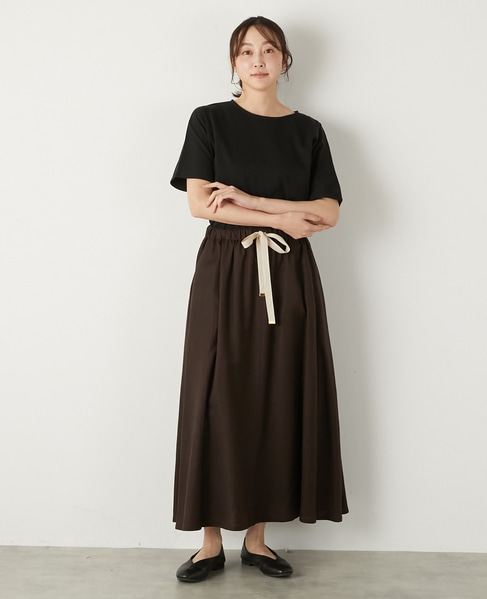 【LOURMARIN】カラーリネンフレアースカート 詳細画像 ブラウン 6