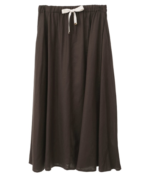 【LOURMARIN】カラーリネンフレアースカート 詳細画像 ブラウン 7