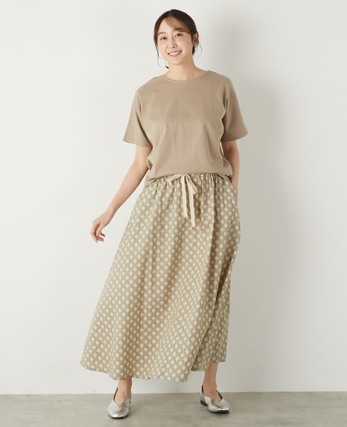 【LOURMARIN】カラーリネンフレアースカート 詳細画像 ベージュ 6