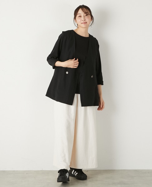 【LOURMARIN】リネンレーヨンジレ 詳細画像 ブラック 6