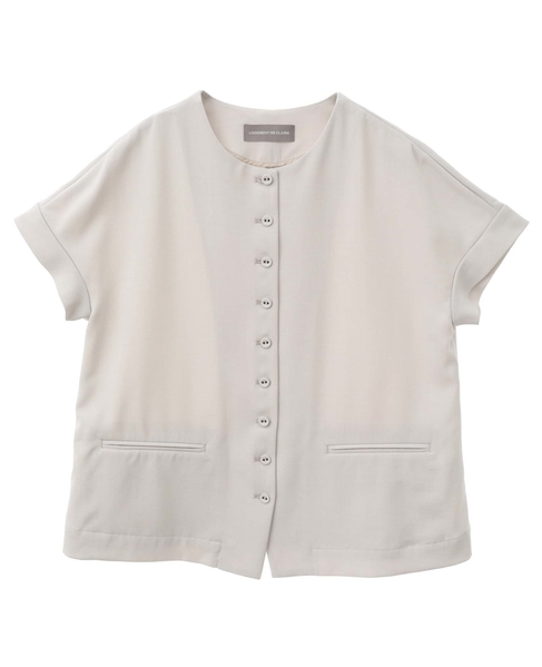 麻調ジレブラウス 詳細画像 グレイッシュベージュ 8