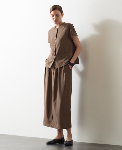 麻調ジレブラウス 詳細画像 ブラウン 1