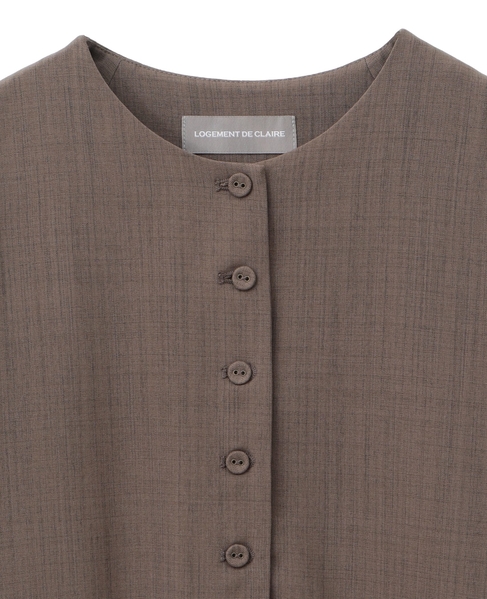 麻調ジレブラウス 詳細画像 ブラウン 4