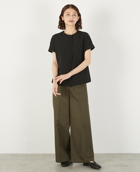 麻調ジレブラウス 詳細画像 ブラック 2