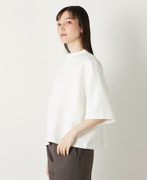 モックネック5分袖プルオーバー 詳細画像 オフホワイト 2