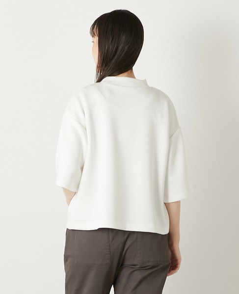 モックネック5分袖プルオーバー 詳細画像 オフホワイト 3