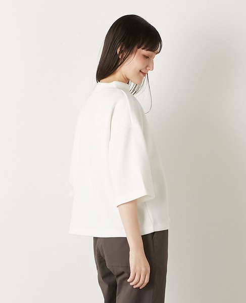 モックネック5分袖プルオーバー 詳細画像 オフホワイト 4