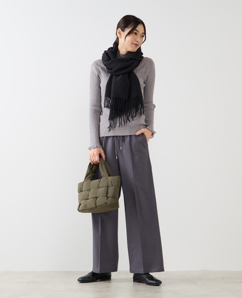 【編み込みパフィトート】 詳細画像 カーキ 4