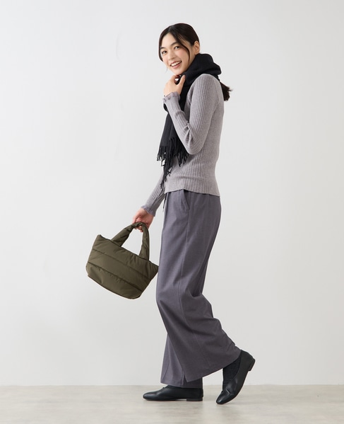 【編み込みパフィトート】 詳細画像 カーキ 5