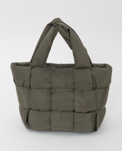 【編み込みパフィトート】 詳細画像 カーキ 6