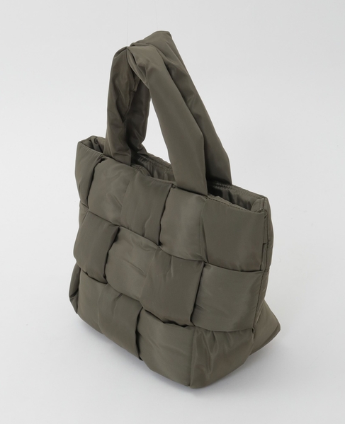 【編み込みパフィトート】 詳細画像 カーキ 7