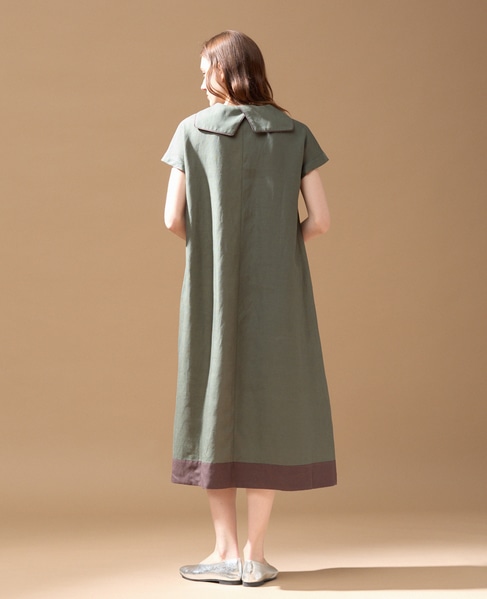 【LOURMARIN】バイカラーセーラーワンピース 詳細画像 グリーン 2