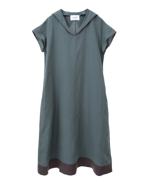 【LOURMARIN】バイカラーセーラーワンピース 詳細画像 グリーン 3