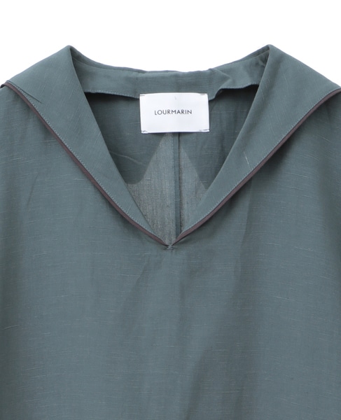 【LOURMARIN】バイカラーセーラーワンピース 詳細画像 グリーン 5