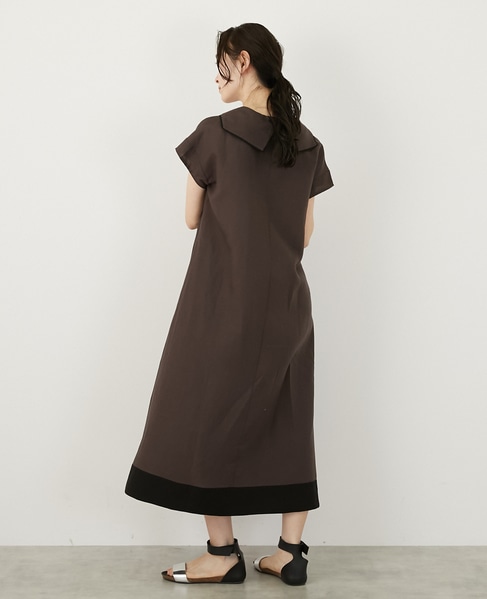 【LOURMARIN】バイカラーセーラーワンピース 詳細画像 スミクロ 4