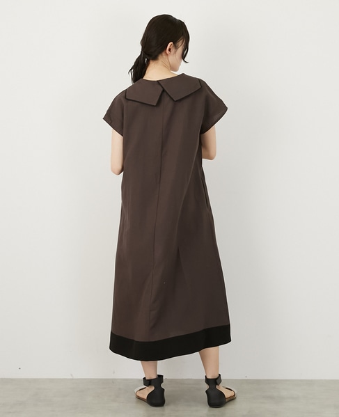 【LOURMARIN】バイカラーセーラーワンピース 詳細画像 スミクロ 5